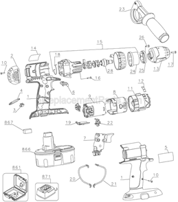 Part Location Diagram of 620711-02SV DeWALT Clamshell Set