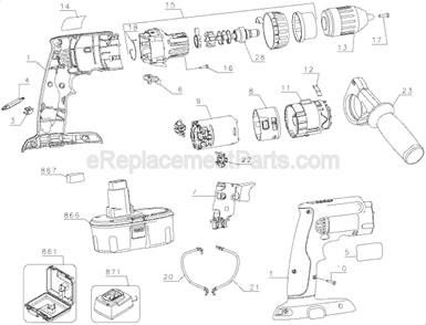 Part Location Diagram of 620716-02 DeWALT Clamshell Set