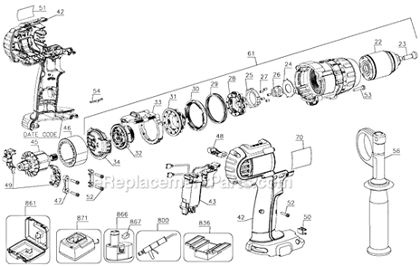 Part Location Diagram of 649174-00 DeWALT Plug and Cable