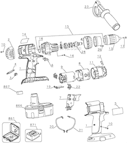 Part Location Diagram of 657819-00 DeWALT Clamshell Set