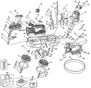Page A Diagram and Parts List for DCS370KL Type 1 DeWALT Band Saw
