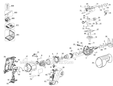 Part Location Diagram of N088811 DeWALT Lever,bladelock