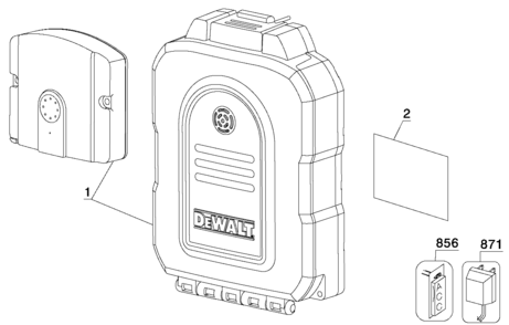Default Diagram and Parts List for DS505K Type 1 DeWALT Laser Level