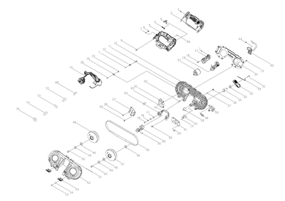 Exploded Diagram A Diagram and Parts List for DCS375B Type 1 DeWALT Band Saw