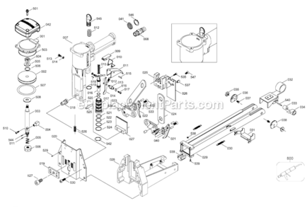 Page A Diagram and Parts List for DS-3522  DeWALT Nailer