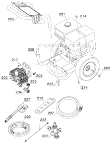 Page B Diagram and Parts List for DS3532  DeWALT Pressure Washer