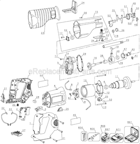 Part Location Diagram of 390008-00 DeWALT Lever