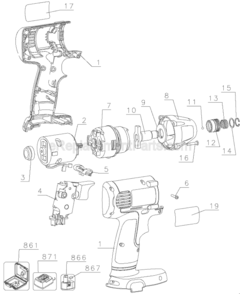 Page A Diagram and Parts List for DW056 Type 1 DeWALT Impact Driver