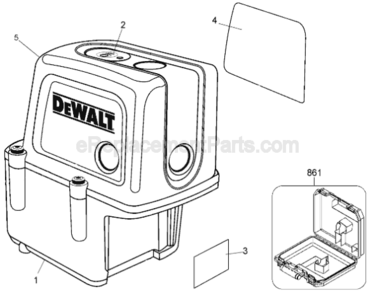 Page A Diagram and Parts List for DW084 Type 1 DeWALT Laser Level