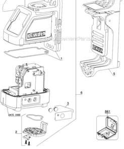 Page A Diagram and Parts List for DW087P Type 1 DeWALT Worklight & Flashlight