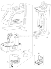 Part Location Diagram of N845725 DeWALT Battery Cover