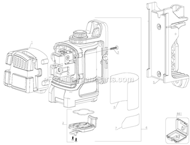 Part Location Diagram of N096400 DeWALT Roll Cage