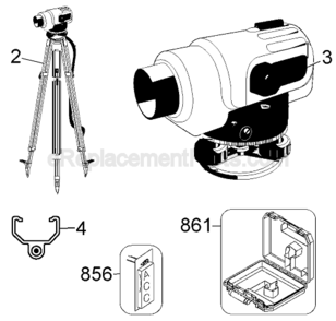 Page A Diagram and Parts List for DW096P Type 1 DeWALT Laser Level