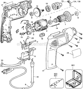 Part Location Diagram of 143835-02 DeWALT Spindle and Gear