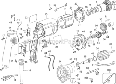 Part Location Diagram of 176634-06SV DeWALT Gear Case