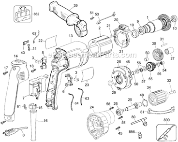 Part Location Diagram of 330034-16 DeWALT Chuck Key