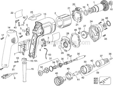 Part Location Diagram of 176830-05 DeWALT Switch,VSR