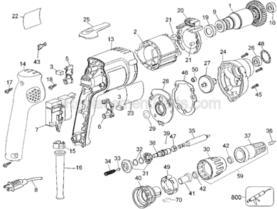 Part Location Diagram of 614535-00 DeWALT Name Plate