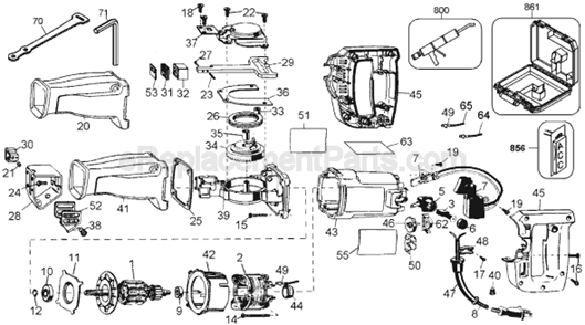 Part Location Diagram of 450374-06 DeWALT Brush