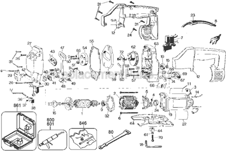 Part Location Diagram of 449193-01 DeWALT Label,Instr.