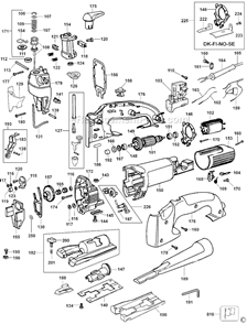 Page A Diagram and Parts List for DW321K-BR  DeWALT Jig Saw
