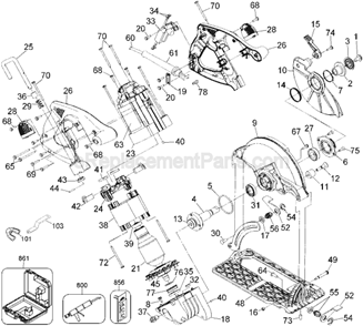 Page A Diagram and Parts List for DW378GT Type 1 DeWALT Circular Saw