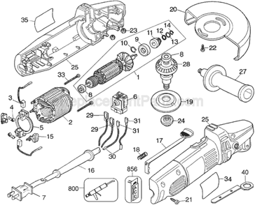 Part Location Diagram of 389848-00 DeWALT Wrench