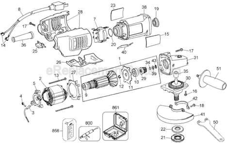 Page A Diagram and Parts List for DW402 Type 6 DeWALT Angle Grinder
