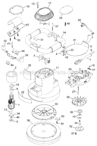 Page A Diagram and Parts List for DW462 Type 1 DeWALT Sander Polisher