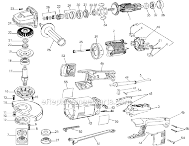 Page A Diagram and Parts List for DW474-BR Type 4 DeWALT Angle Grinder