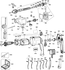 Part Location Diagram of 176830-19 DeWALT Switch (variable Speed With Re