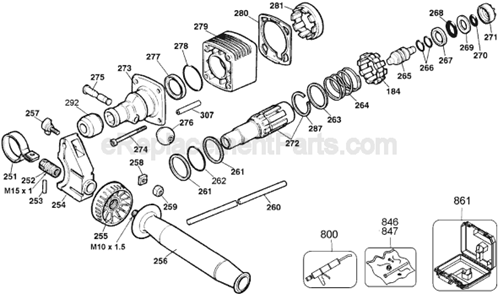 Page A Diagram and Parts List for DW530 Type 103 DeWALT Hammer Drill