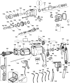 Part Location Diagram of 329968-00 DeWALT Gear Case