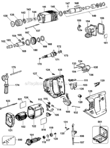 Page A Diagram and Parts List for DW565K Type 1 DeWALT Hammer Drill