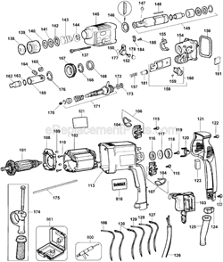 Part Location Diagram of 329968-01 DeWALT Gear Case