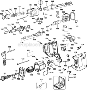 Page A Diagram and Parts List for DW567220 Type 1 DeWALT Hammer Drill