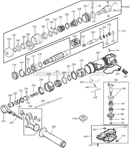 Page B Diagram and Parts List for DW570 Type 2 DeWALT Hammer Drill