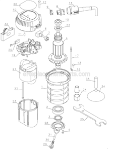 Page B Diagram and Parts List for DW618D Type 1 DeWALT Router