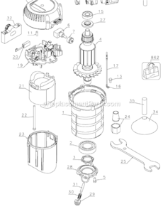 Page C Diagram and Parts List for DW618PKB Type 1 DeWALT Router