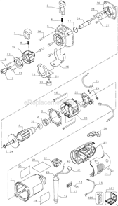 Page A Diagram and Parts List for DW660S Type 1 DeWALT Chop Saw