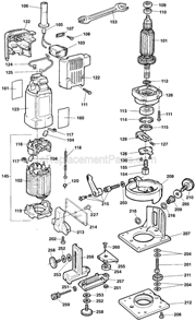 Page A Diagram and Parts List for DW670 Type 1 DeWALT Laminate Trimmer