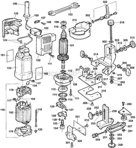 Page A Diagram and Parts List for DW671 Type 1 DeWALT Laminate Trimmer