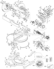 Part Location Diagram of DW3123 DeWALT 12 In. 32t General Purpose Saw