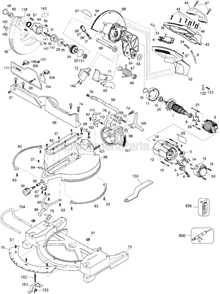 Page A Diagram and Parts List for DW705S Type 8 DeWALT Miter Saw