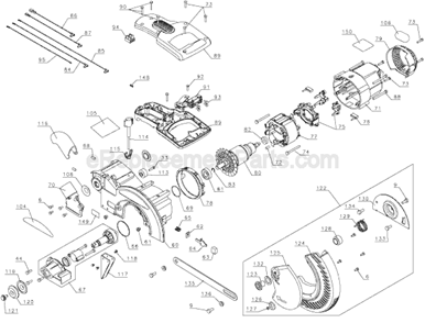 Page B Diagram and Parts List for DW712 Type 1 DeWALT Miter Saw