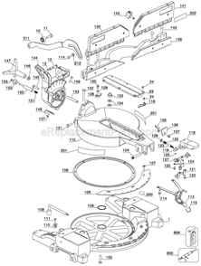 Page B Diagram and Parts List for DW716 Type 20 DeWALT Miter Saw