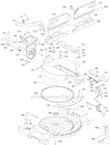 Page B Diagram and Parts List for DW716 Type 3 DeWALT Miter Saw