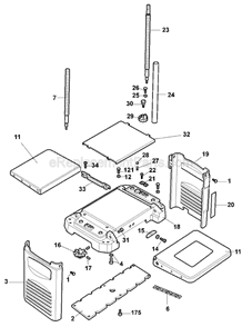 Page B Diagram and Parts List for DW734 Type 1 DeWALT Planer Jointer