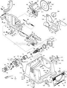 Page B Diagram and Parts List for DW744S Type 2 DeWALT Table Saw