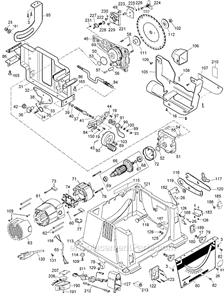 Page A Diagram and Parts List for DW744XRS Type 5 DeWALT Table Saw